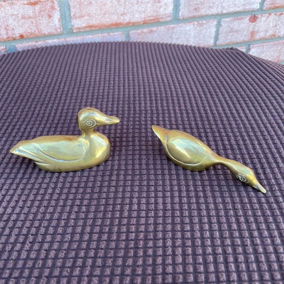 Vintage Other - Pair of  Miniature Vintage Brass Ducks